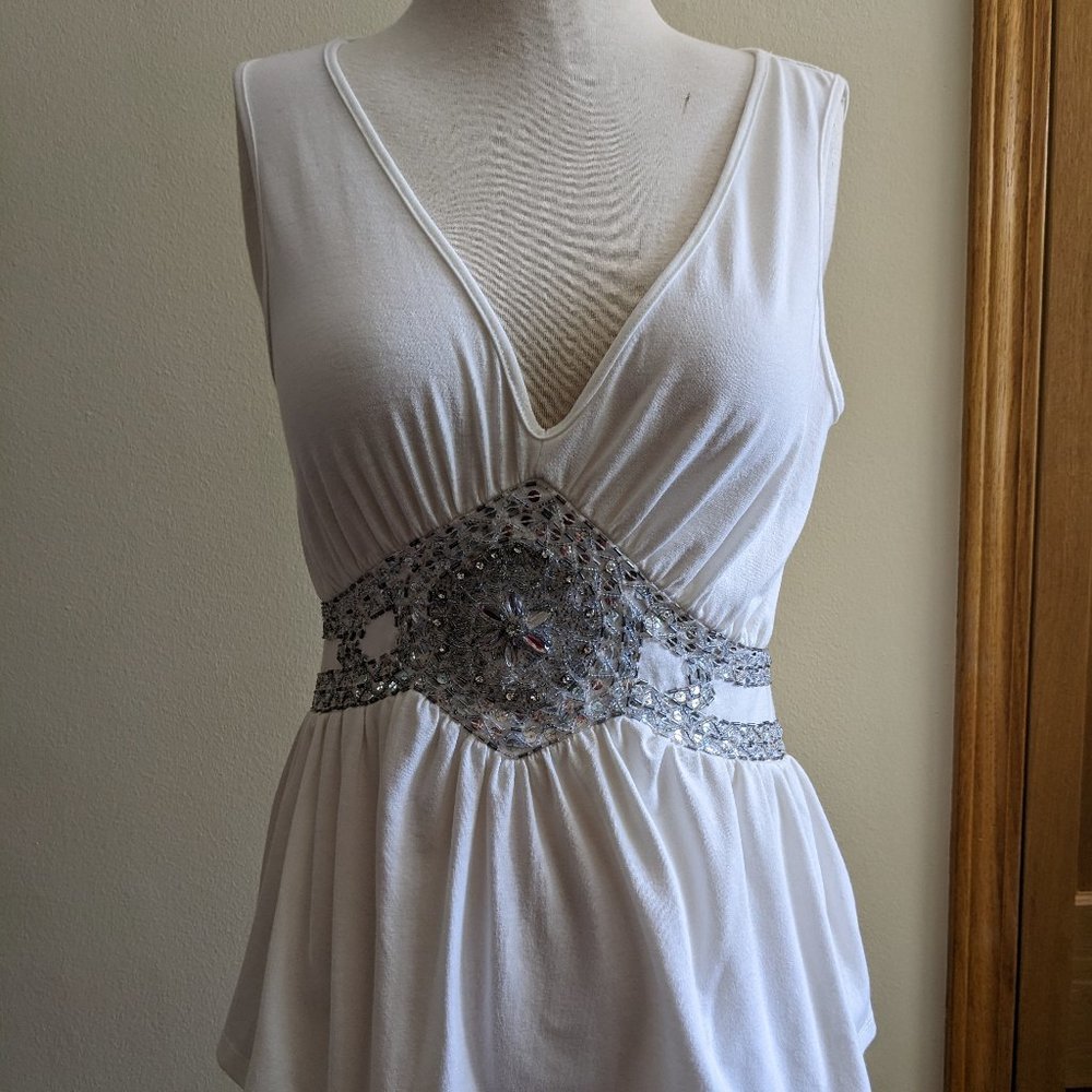 Sweet by Miss Me  White tank top Sz M